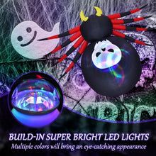 Load image into Gallery viewer, 6.5 Feet Inflatable Halloween Spider with Rotatable LED Light