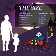 Load image into Gallery viewer, 6.5 Feet Inflatable Halloween Spider with Rotatable LED Light
