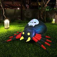 Load image into Gallery viewer, 6.5 Feet Inflatable Halloween Spider with Rotatable LED Light