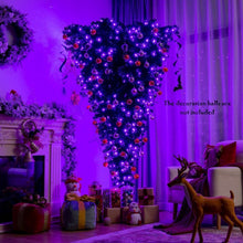 Load image into Gallery viewer, 6 Feet Upside Down Artificial Christmas Tree with 270 Purple LED lights