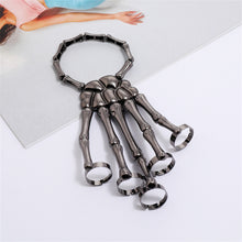 Load image into Gallery viewer, Unique Exaggerate Skull Bracelet with Rings Skeleton Hand Harness