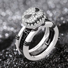 Load image into Gallery viewer, 2 in 1 Black and White Skeleton Ring