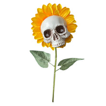 Load image into Gallery viewer, 3pcs Halloween Decorations Sunflower Skull Garden Artificial Flower Decoration