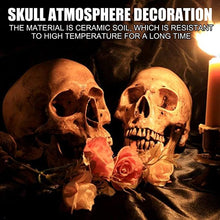 Load image into Gallery viewer, Halloween Skull Props Ornaments 1PCS, Hand Carved Gemstone Fine Art Sculpture