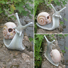 Load image into Gallery viewer, Halloween Skeleton Snail Skull Sculpture Garden Home Decoration Resin Crafts
