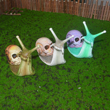 Load image into Gallery viewer, Halloween Skeleton Snail Skull Sculpture Garden Home Decoration Resin Crafts