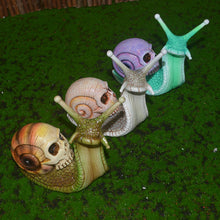 Load image into Gallery viewer, Halloween Skeleton Snail Skull Sculpture Garden Home Decoration Resin Crafts