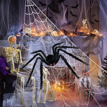 Load image into Gallery viewer, Halloween Giant Spider Web + 49'' Giant Spider + Mini Spiders Decor