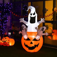 Load image into Gallery viewer, Pumpkin Blow Up Yard Decorations with Build-in LED Light- 6 Feet