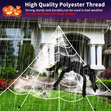 Load image into Gallery viewer, Halloween Giant Spider Web + 49'' Giant Spider + Mini Spiders Decor