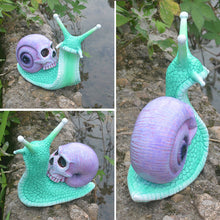 Load image into Gallery viewer, Halloween Skeleton Snail Skull Sculpture Garden Home Decoration Resin Crafts