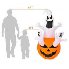 Load image into Gallery viewer, Pumpkin Blow Up Yard Decorations with Build-in LED Light- 6 Feet