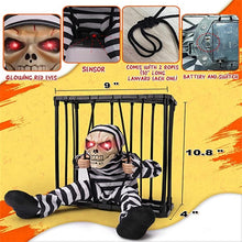Load image into Gallery viewer, Talking Skeleton Prisoner Cage Terror, Halloween Decoration Toy