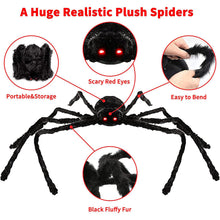 Load image into Gallery viewer, Halloween Giant Spider Web + 49'' Giant Spider + Mini Spiders Decor
