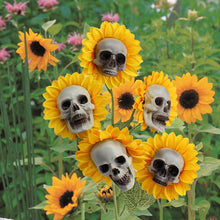 Load image into Gallery viewer, 3pcs Halloween Decorations Sunflower Skull Garden Artificial Flower Decoration
