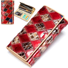Load image into Gallery viewer, Genuine Leather Patchwork Wallet