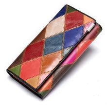 Load image into Gallery viewer, Genuine Leather Patchwork Wallet