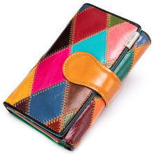 Load image into Gallery viewer, Genuine Leather Patchwork Wallet