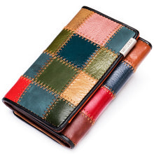 Load image into Gallery viewer, Genuine Leather Patchwork Wallet