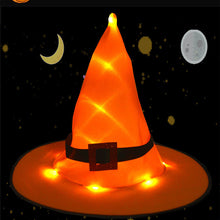 Load image into Gallery viewer, 8PCS Halloween Hanging Lighted Glowing LED Witch Hats for Indoor Outdoor Tree Yard Garden Porch
