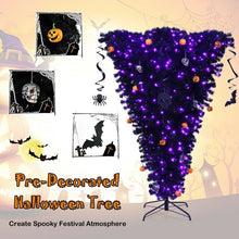 Load image into Gallery viewer, 6 Feet Upside Down Artificial Christmas Tree with 270 Purple LED lights
