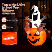 Load image into Gallery viewer, Pumpkin Blow Up Yard Decorations with Build-in LED Light- 6 Feet
