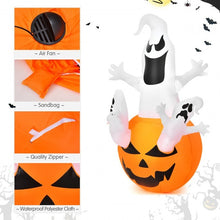 Load image into Gallery viewer, Pumpkin Blow Up Yard Decorations with Build-in LED Light- 6 Feet
