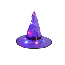 Load image into Gallery viewer, 8PCS Halloween Hanging Lighted Glowing LED Witch Hats for Indoor Outdoor Tree Yard Garden Porch
