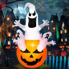 Load image into Gallery viewer, Pumpkin Blow Up Yard Decorations with Build-in LED Light- 6 Feet
