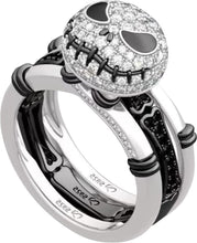 Load image into Gallery viewer, 2 in 1 Black and White Skeleton Ring
