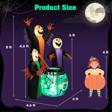 Load image into Gallery viewer, 8 Feet Halloween Inflatable Witch Decor with Bright LED Lights
