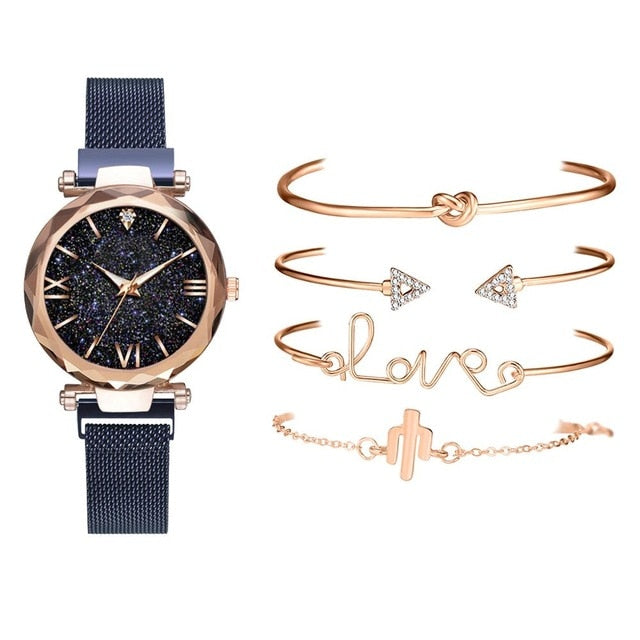 Rose Gold Starry Sky Dial Watches