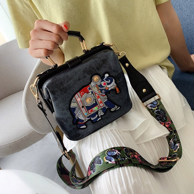 Vintage Embroidery Elephant Bags