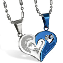 Load image into Gallery viewer, His and Hers Matching Heart Stainless Steel Couple Necklace
