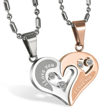 Load image into Gallery viewer, His and Hers Matching Heart Stainless Steel Couple Necklace
