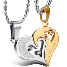 Load image into Gallery viewer, His and Hers Matching Heart Stainless Steel Couple Necklace
