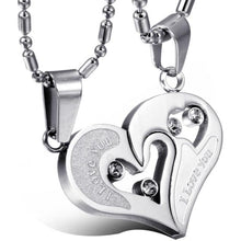Load image into Gallery viewer, His and Hers Matching Heart Stainless Steel Couple Necklace
