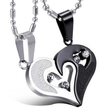 Load image into Gallery viewer, His and Hers Matching Heart Stainless Steel Couple Necklace
