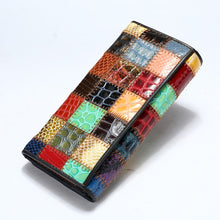 Load image into Gallery viewer, Genuine Leather Patchwork Wallet
