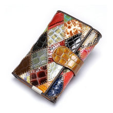 Load image into Gallery viewer, Genuine Leather Patchwork Wallet
