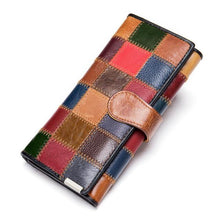 Load image into Gallery viewer, Genuine Leather Patchwork Wallet
