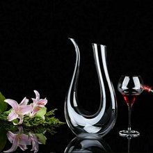 Load image into Gallery viewer, Crystal U-shaped Harp Swan Wine Decanter
