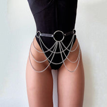 Load image into Gallery viewer, Goth Leather Body Harness Chain
