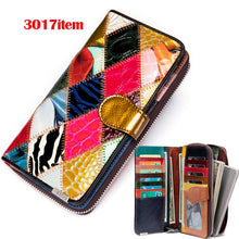 Load image into Gallery viewer, Genuine Leather Patchwork Wallet
