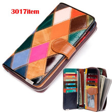 Load image into Gallery viewer, Genuine Leather Patchwork Wallet
