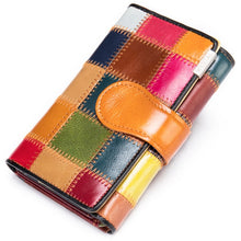 Load image into Gallery viewer, Genuine Leather Patchwork Wallet
